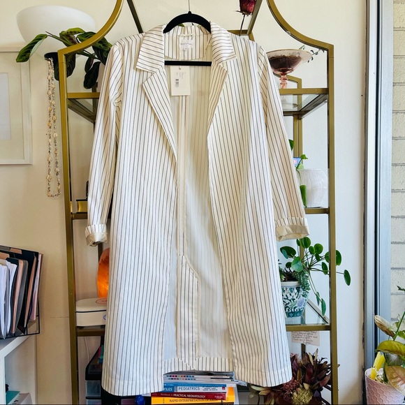 NWT GANT RUGGER Coat (Offwhite Pinstripe) - Picture 1 of 14